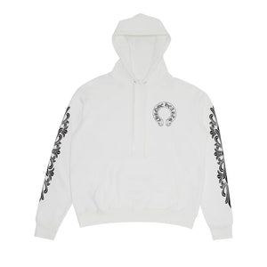 Chrome Hearts Horseshoe Floral Hoodie White