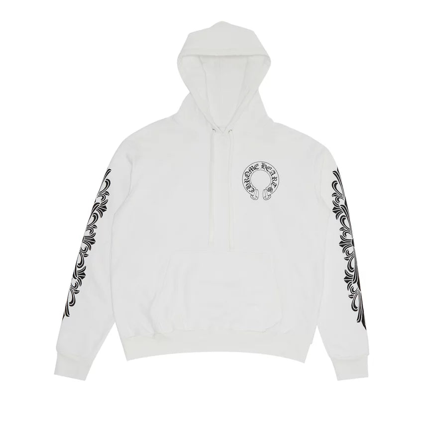 Chrome Hearts Horseshoe Floral Hoodie White