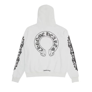 Chrome Hearts Horseshoe Floral Hoodie White