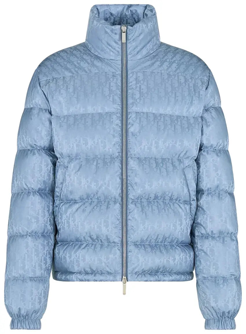 Dior Oblique Down Jacket 'Blue Technical Jacquard'