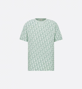 Dior Oblique Relaxed-Fit T shirt Green and White