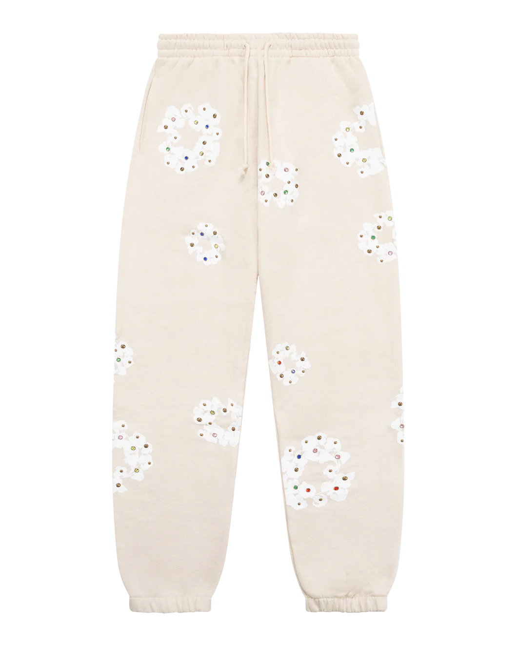 DENIM TEARS 'OATMEAL' RHINESTONE WREATH SWEATPANTS